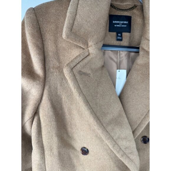 NWT Banana Republic Wool Blend Timeless Topcoat in Afternoon Latte Size XS - Picture 7 of 7